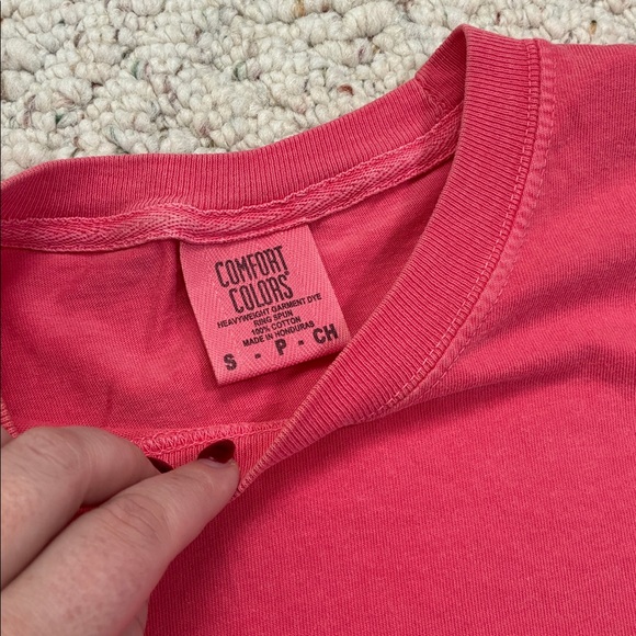 Comfort Colors Classic Coral Red Unisex Heavyweight Short Sleeve Basic T-Shirt - Picture 5 of 10